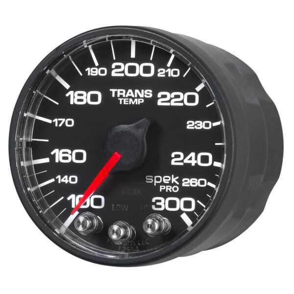 AUTOMETER Transmission Temperature Gauge 2 1/16", 300°f, Stepper Motor W/Peak & Wrn, Black/Black, Spek-Pro - Image 3