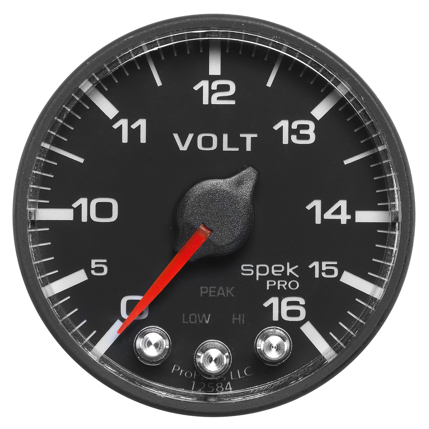 AUTOMETER Voltmeter Gauge 2 1/16", 16V, Stepper Motor W/Peak & Warn, Black/Black, Spek-Pro - Image 2