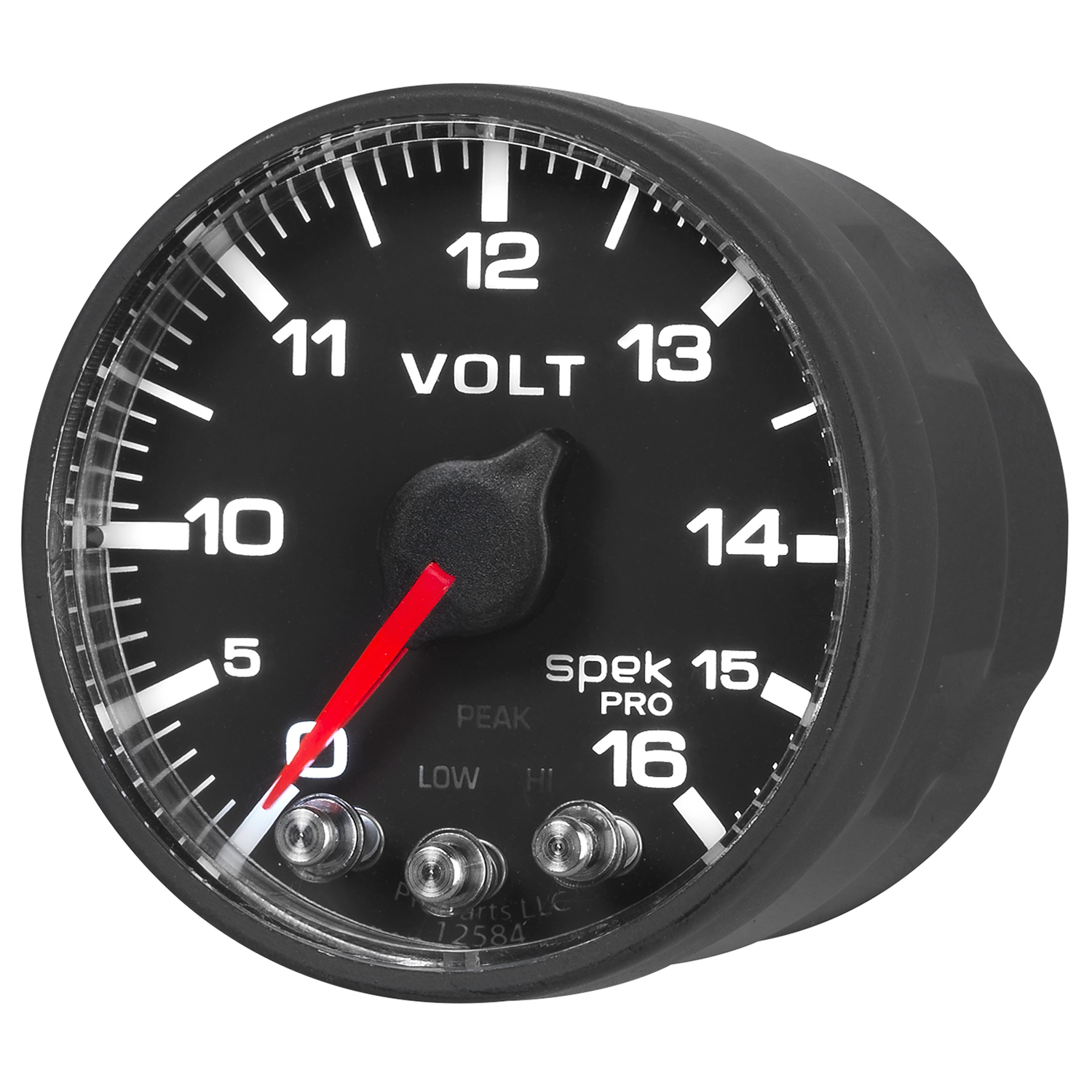 AUTOMETER Voltmeter Gauge 2 1/16", 16V, Stepper Motor W/Peak & Warn, Black/Black, Spek-Pro - Image 3