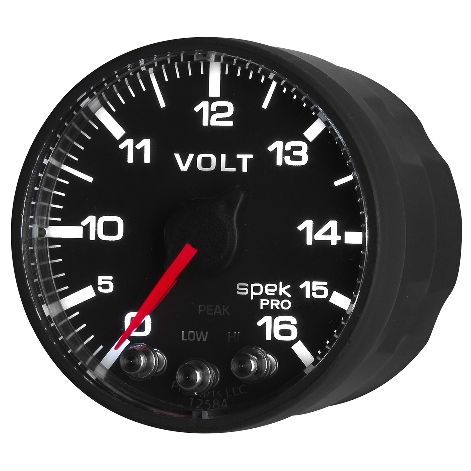 AUTOMETER Voltmeter Gauge 2 1/16", 16V, Stepper Motor W/Peak & Warn, Black/Black, Spek-Pro - Image 4