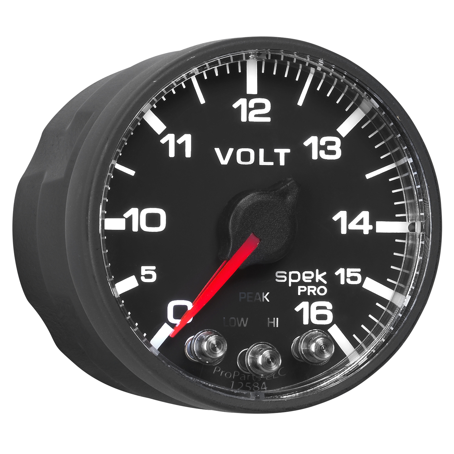 AUTOMETER Voltmeter Gauge 2 1/16", 16V, Stepper Motor W/Peak & Warn, Black/Black, Spek-Pro - Image 6
