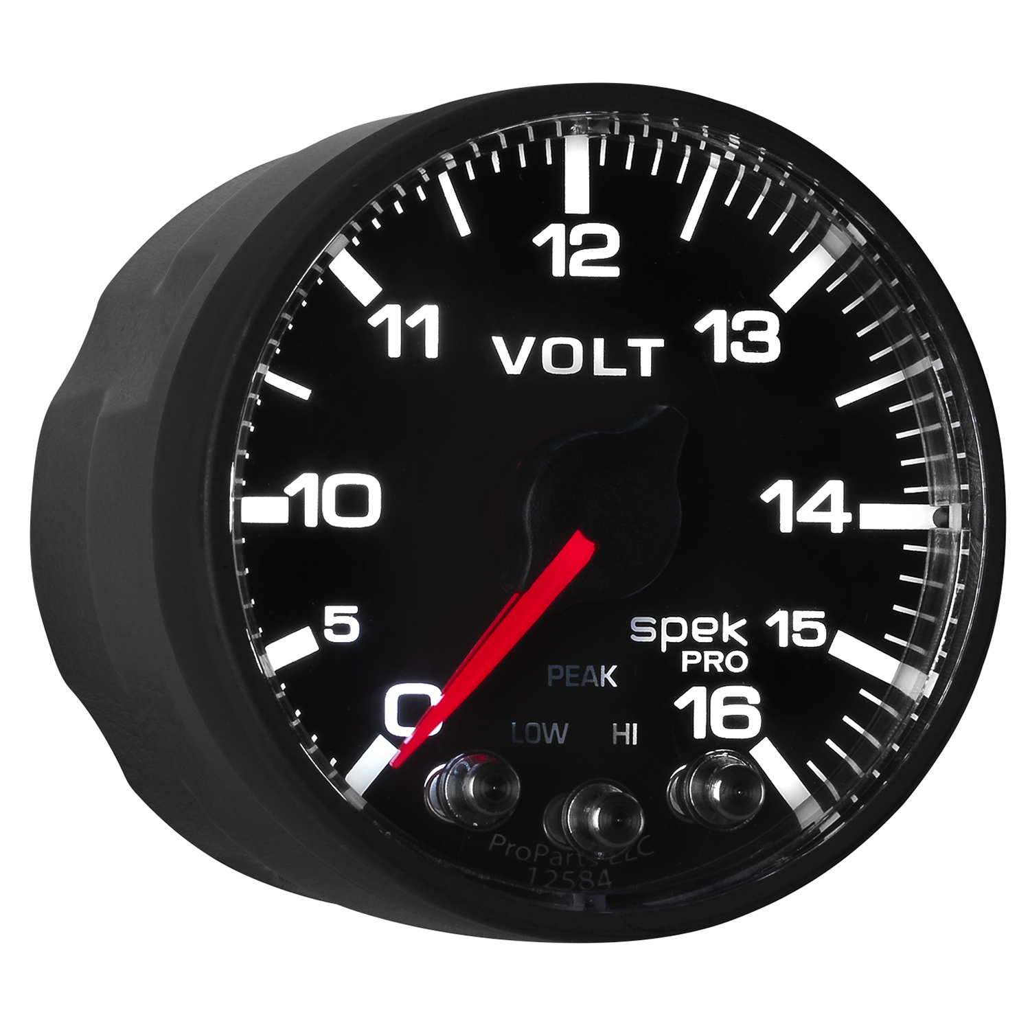 AUTOMETER Voltmeter Gauge 2 1/16", 16V, Stepper Motor W/Peak & Warn, Black/Black, Spek-Pro - Image 7