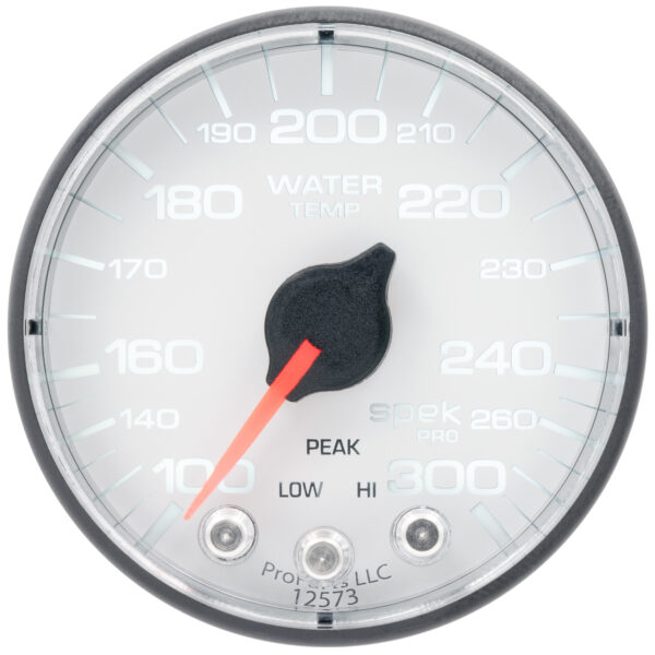 AUTOMETER Water Temperature Gauge 2 1/16", 300°f, Stepper Motor W/Peak & Warn, Wht/Black, Spek - Image 2