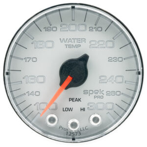 AUTOMETER Water Temperature Gauge 2 1/16", 300°f, Stepper Motor W/Peak & Warn, Slvr/Chrm, Spek