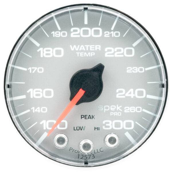 AUTOMETER Water Temperature Gauge 2 1/16", 300°f, Stepper Motor W/Peak & Warn, Slvr/Chrm, Spek - Image 2