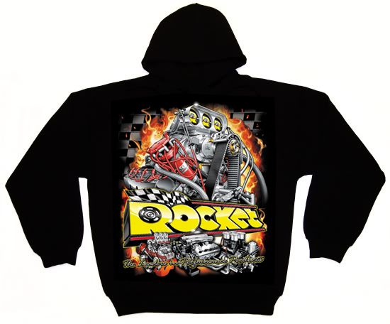 AEROFLOW Black Rocket "HEMI Engine" Hoody, 3 X L