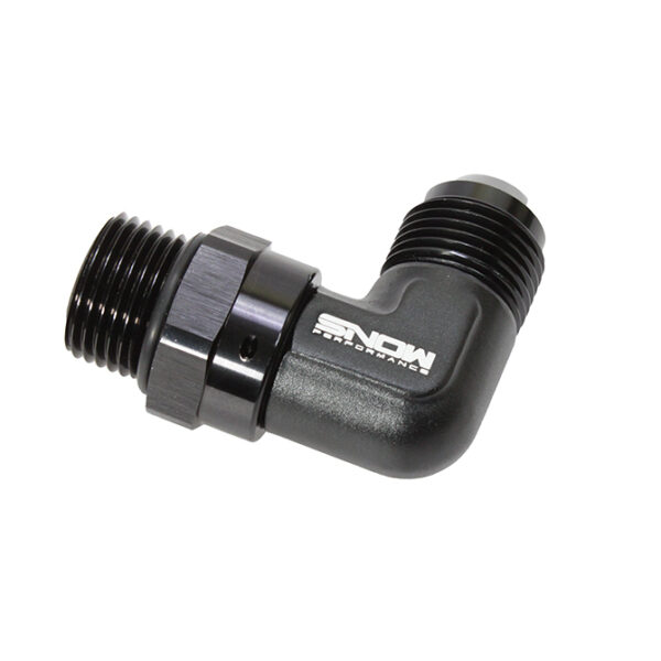 Snow Performance -10 Orb To -10 AN 90 Degree Swivel Fitting (Black)