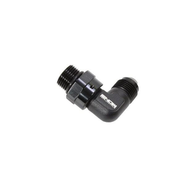 Snow Performance -8 Orb To -8 AN 90 Degree Swivel Fitting (Black)