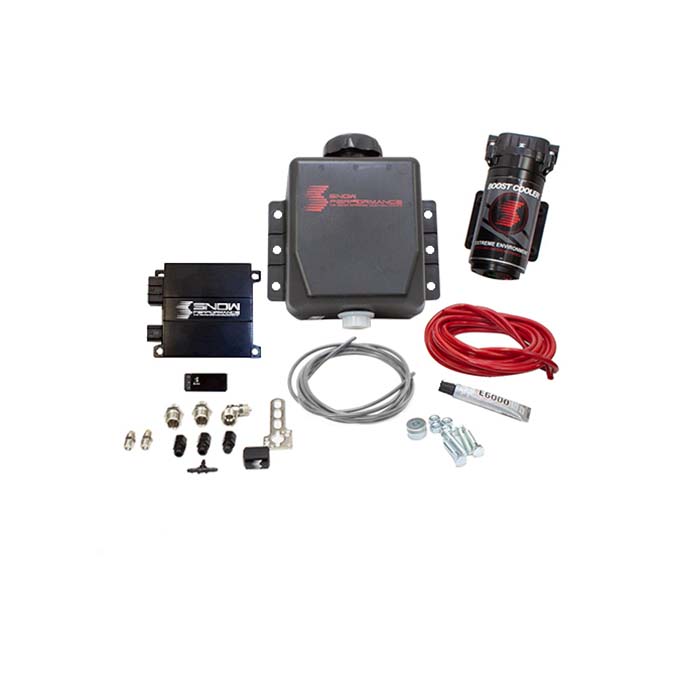 Snow Performance Stage 2 Boost Cooler Forced Induction Progressive Engine Mount Water-Methanol Injection Kit (Red High Temp Nylon Tubing, Quick-Connect Fittings)