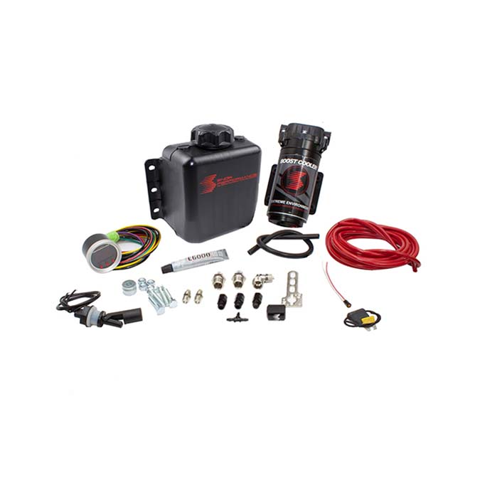 Snow Performance Stage 2 Boost Cooler Forced Induction Progressive Water-Methanol Injection Kit (Red High Temp Nylon Tubing, Quick-Connect Fittings)