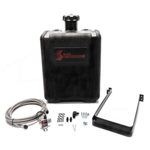 Snow Performance 7 Gal. Water-Methanol Tank Upgrade Braided Stainless Line (W/Brackets, Solenoid, Hose & All Necessary Fittings)  (15Lx17Hx9W)