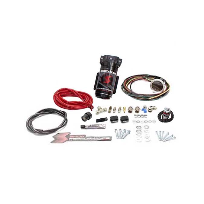 Snow Performance Diesel Stage 2 Boost Cooler Water-Methanol Injection Kit Ford 7.3/6.0/6.4/6.7 Powerstroke (Red High Temp Nylon Tubing, Quick-Connect Fittings)
