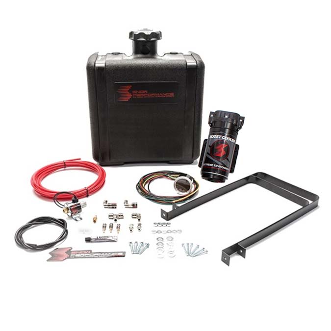 Snow Performance Diesel Stage 2 Boost Cooler Water-Methanol Injection Kit Ford 7.3/6.0/6.4/6.7 Powerstroke (Red High Temp Nylon Tubing, Quick-Connect Fittings)