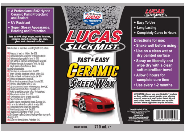 LUCAS Slick Mist Ceramic Speed Wax 710ml - Image 2