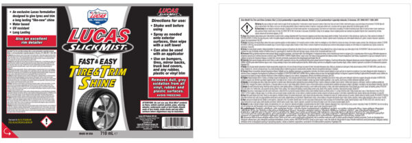 LUCAS Slick Mist Tire & Trim Shine 710ml - Image 2
