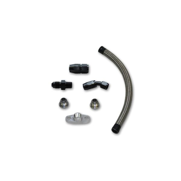 VIBRANT PERFORMANCE Universal Oil Drain Kit for T3/T4 Top Mount Turbo setups (20" long line)