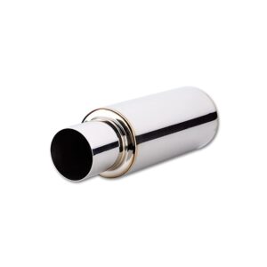 VIBRANT PERFORMANCE TPV TURBO Muffler w/ 4" Round Straight Cut Tip (2.5" inlet - 23" long)