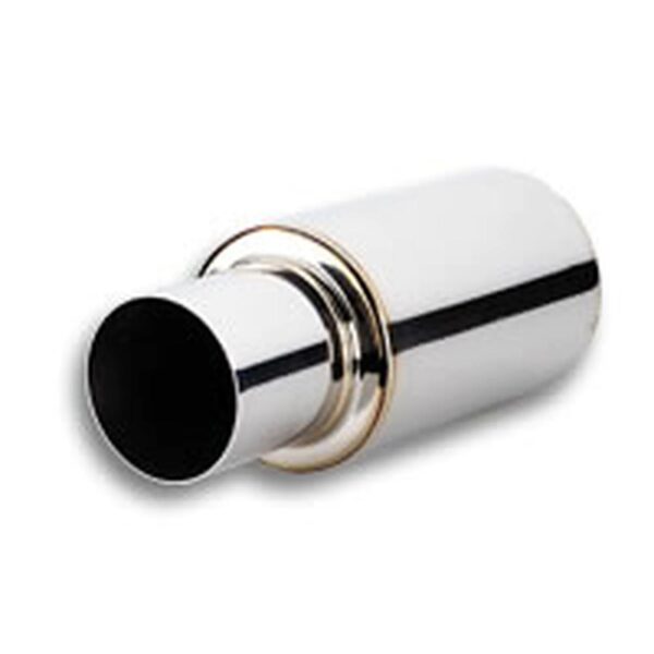 VIBRANT PERFORMANCE TPV TURBO Muffler w/ 4" Round Straight Cut Tip (3" inlet - 17" long)