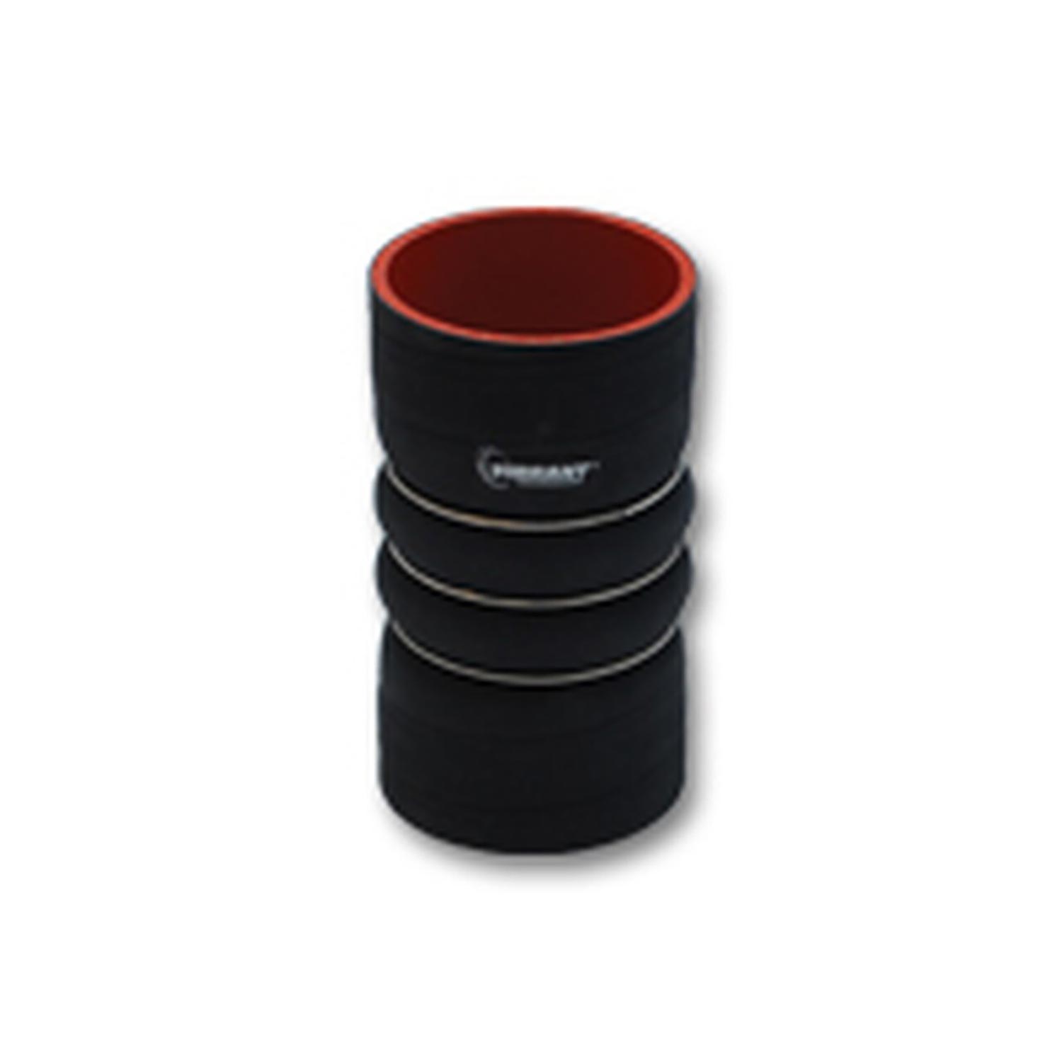 VIBRANT PERFORMANCE 4Ply Aramid Reiforced CAC Hose (HOT SIDE), 4" ID, 7" Length, Gloss Black