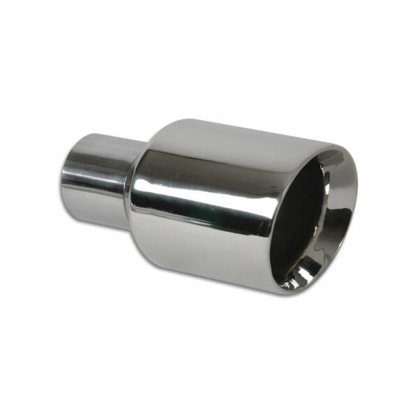VIBRANT PERFORMANCE Weld-On Exhaust Tip, Angled Round Bevelled, 2.25" x 7.5" x 3.5" DSW