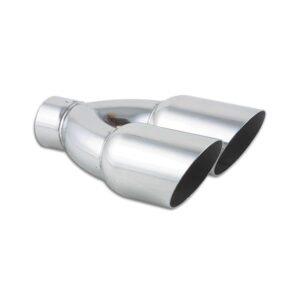 VIBRANT PERFORMANCE 2.5." ID Dual 3.5" Round Stainless Steel Tips (Single Wall, Angle Cut)