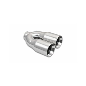 VIBRANT PERFORMANCE 2.5" ID Dual 3.5" OD Round SS Tips (Double Wall, Straight Cut)