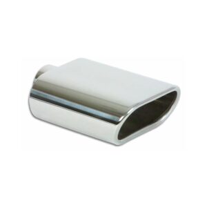 VIBRANT PERFORMANCE Weld-On Exhaust Tip, Angled Oval Rolled, 2.25" x 7.5" x 5.5x3" SSW