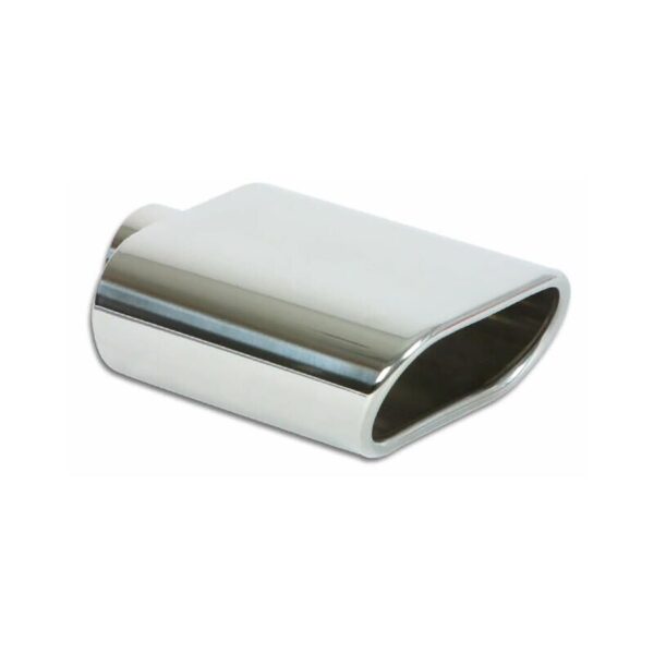 VIBRANT PERFORMANCE Weld-On Exhaust Tip, Angled Oval Rolled, 2.25" x 7.5" x 5.5x3" SSW