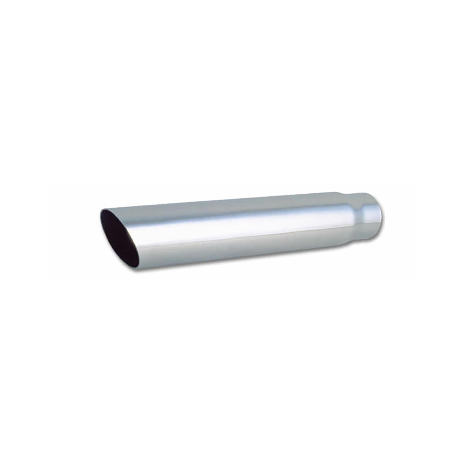 VIBRANT PERFORMANCE 3" Round Stainless Steel Tip (Single Wall, Angle Cut) - 2.5" inlet, 18" Long