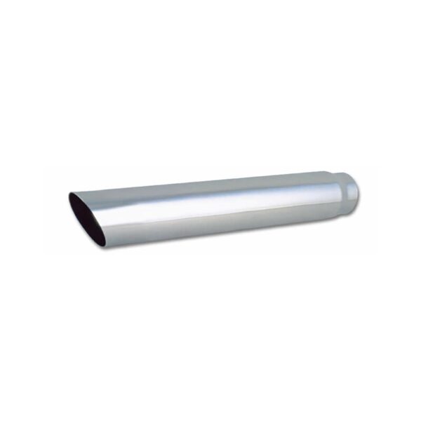 VIBRANT PERFORMANCE 3.5" Round Stainless Steel Tip (Single Wall, Angle Cut) - 2.5" inlet, 20" Long