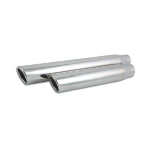 VIBRANT PERFORMANCE 3" Round Stainless Steel Tip (Single Wall, Angle Cut) - 2.5" inlet, 11" Long