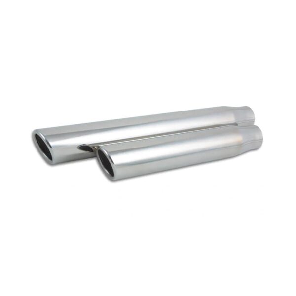 VIBRANT PERFORMANCE 3" Round Stainless Steel Tip (Single Wall, Angle Cut) - 2.5" inlet, 11" Long