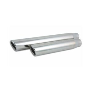 VIBRANT PERFORMANCE 3.5" Round Stainless Steel Tip (Single Wall, Angle Cut) - 3" inlet, 11" Long