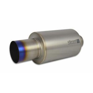 VIBRANT PERFORMANCE Titanium Muffler with Straight Cut Burnt Tip, 2.5" inlet/outlet