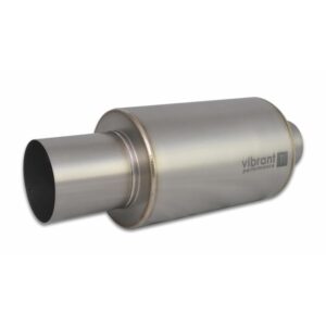 VIBRANT PERFORMANCE Titanium Muffler with Straight Cut Natural Tip, 2.5" inlet/outlet
