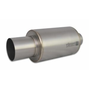 VIBRANT PERFORMANCE Titanium Muffler with Straight Cut Natural Tip, 3.5" inlet/outlet
