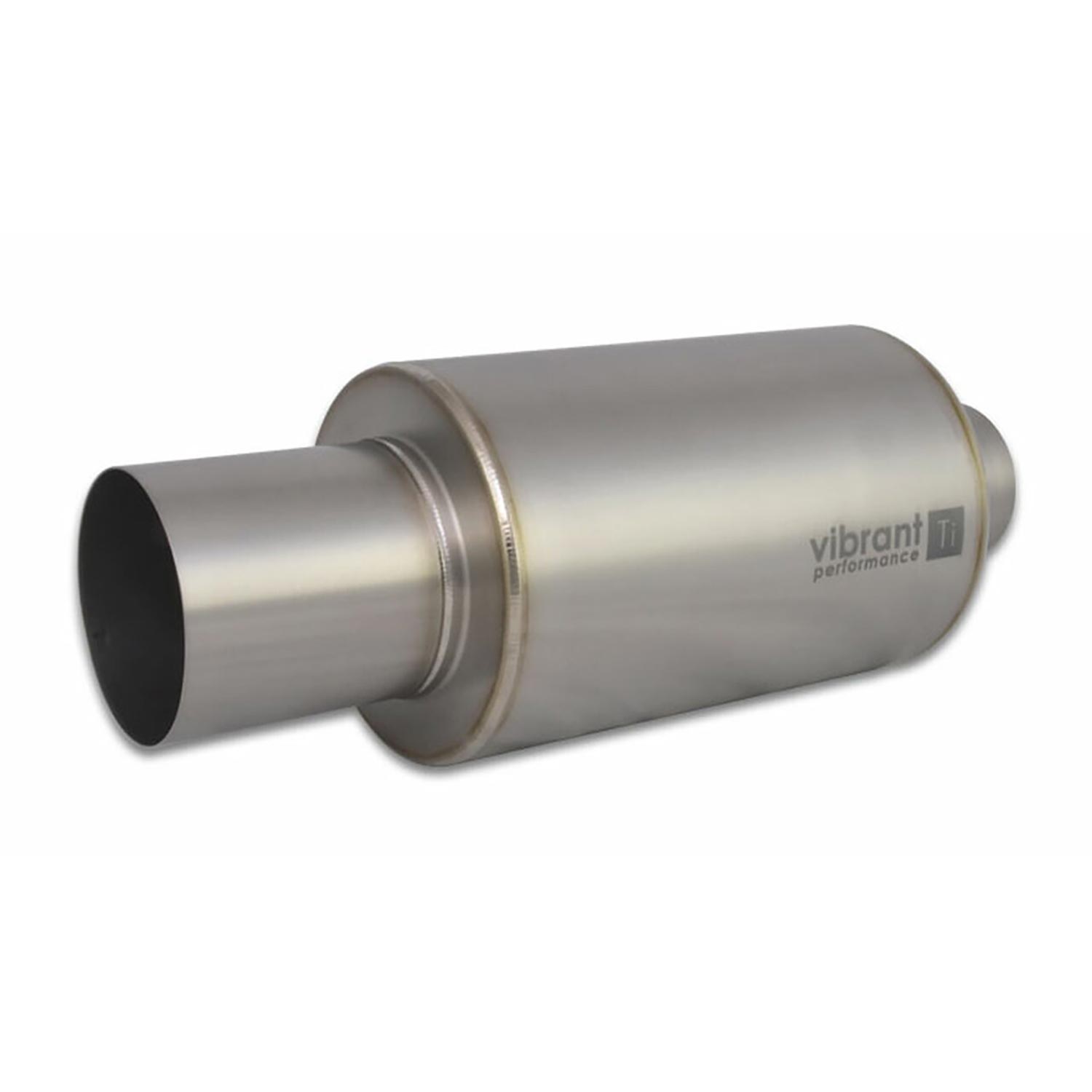 VIBRANT PERFORMANCE Titanium Muffler with Straight Cut Natural Tip, 3.5" inlet/outlet