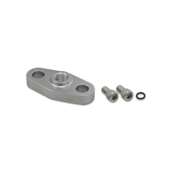 VIBRANT PERFORMANCE Oil Feed Flange (tapped 1/8" NPT female thread) for Garrett GT37, GT40 - Aluminium (includes O-Ring Gasket)