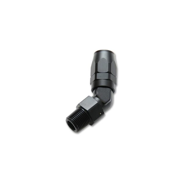 VIBRANT PERFORMANCE -10AN Male NPT 45Degree Hose End Fitting; Pipe Thread: 1/2 NPT