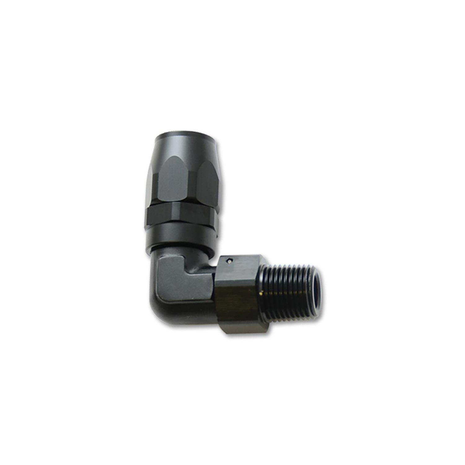VIBRANT PERFORMANCE Male NPT 90 Degree Hose End Fitting; Hose Size: -8AN; Pipe Thread: 1/4 NPT