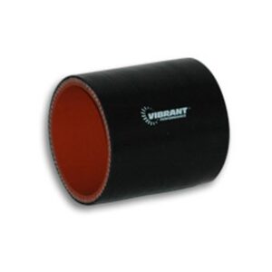 VIBRANT PERFORMANCE 4 Ply Aramid Reinforced Silicone Hose Coupling, 1.5" I.D. x 3" Long - Black