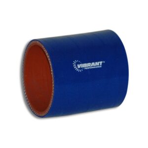 VIBRANT PERFORMANCE 4 Ply Aramid Reinforced Silicone Hose Coupling, 1.5" I.D. x 3" Long - Blue