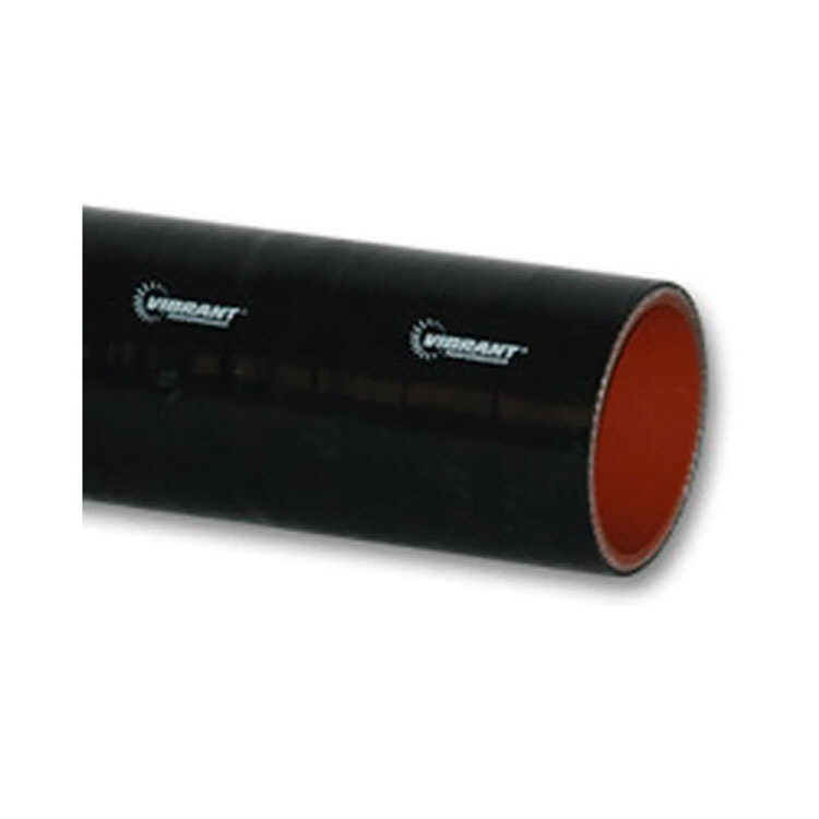VIBRANT PERFORMANCE 4 Ply Aramid Reinforced Silicone Straight Hose, 2.5" I.D. x 36" Long - Black