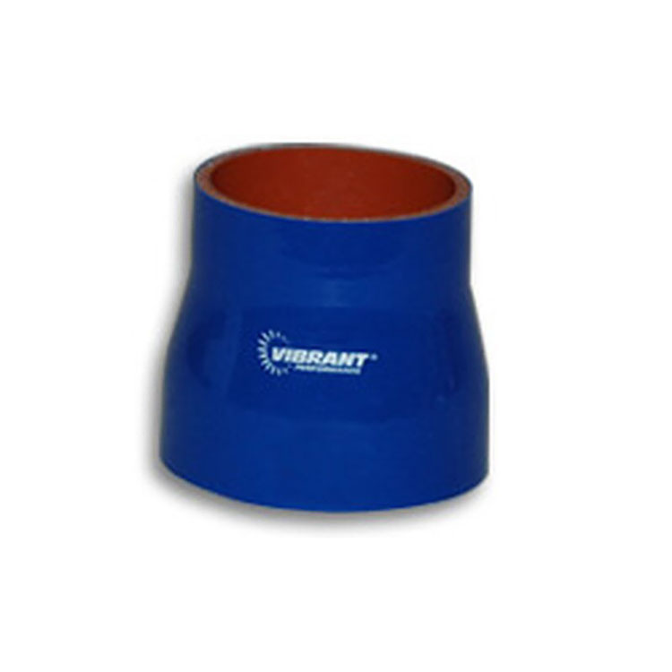 VIBRANT PERFORMANCE 4 Ply Aramid Reinforced Silicone Reducer Coupling, 1.5" ID x 2" ID x 3" Long - Blue