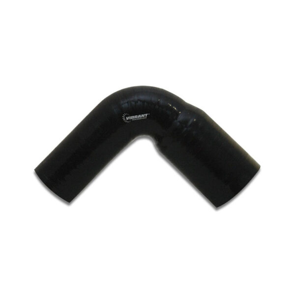 VIBRANT PERFORMANCE 4 Ply Aramid Reinforced 90 Deg. Silicone Transition Elbow Elbow, 2" ID x 2.5" ID x 4.5" Leg Length - Black