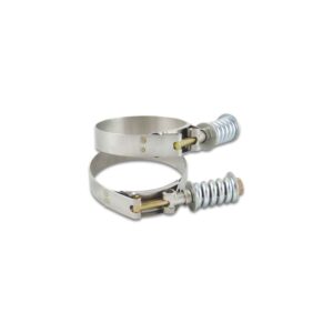 VIBRANT PERFORMANCE Stainless Steel Spring Loaded T-Bolt Clamps (Pack of 2) - Clamp Range: 2.46"-2.76"