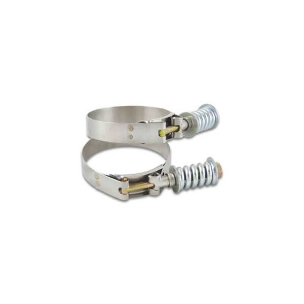 VIBRANT PERFORMANCE Stainless Steel Spring Loaded T-Bolt Clamps (Pack of 2) - Clamp Range: 3.22"-3.52"