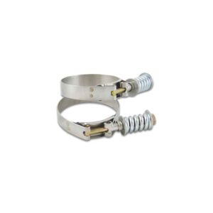 VIBRANT PERFORMANCE Stainless Steel Spring Loaded T-Bolt Clamps (Pack of 2) - Clamp Range: 6.25"-6.55"