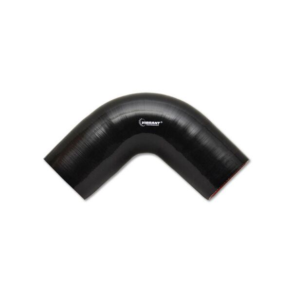 VIBRANT PERFORMANCE 4 Ply Aramid Reinforced 90 Degree Silicone Elbow, 5" I.D. x 3" Leg Length - Black