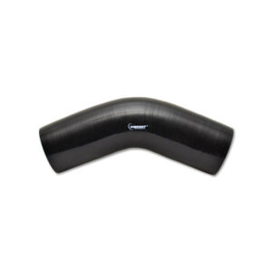 VIBRANT PERFORMANCE 4 Ply Aramid Reinforced 45 Degree Silicone Elbow, 5" I.D. x 4" Leg Length - Black